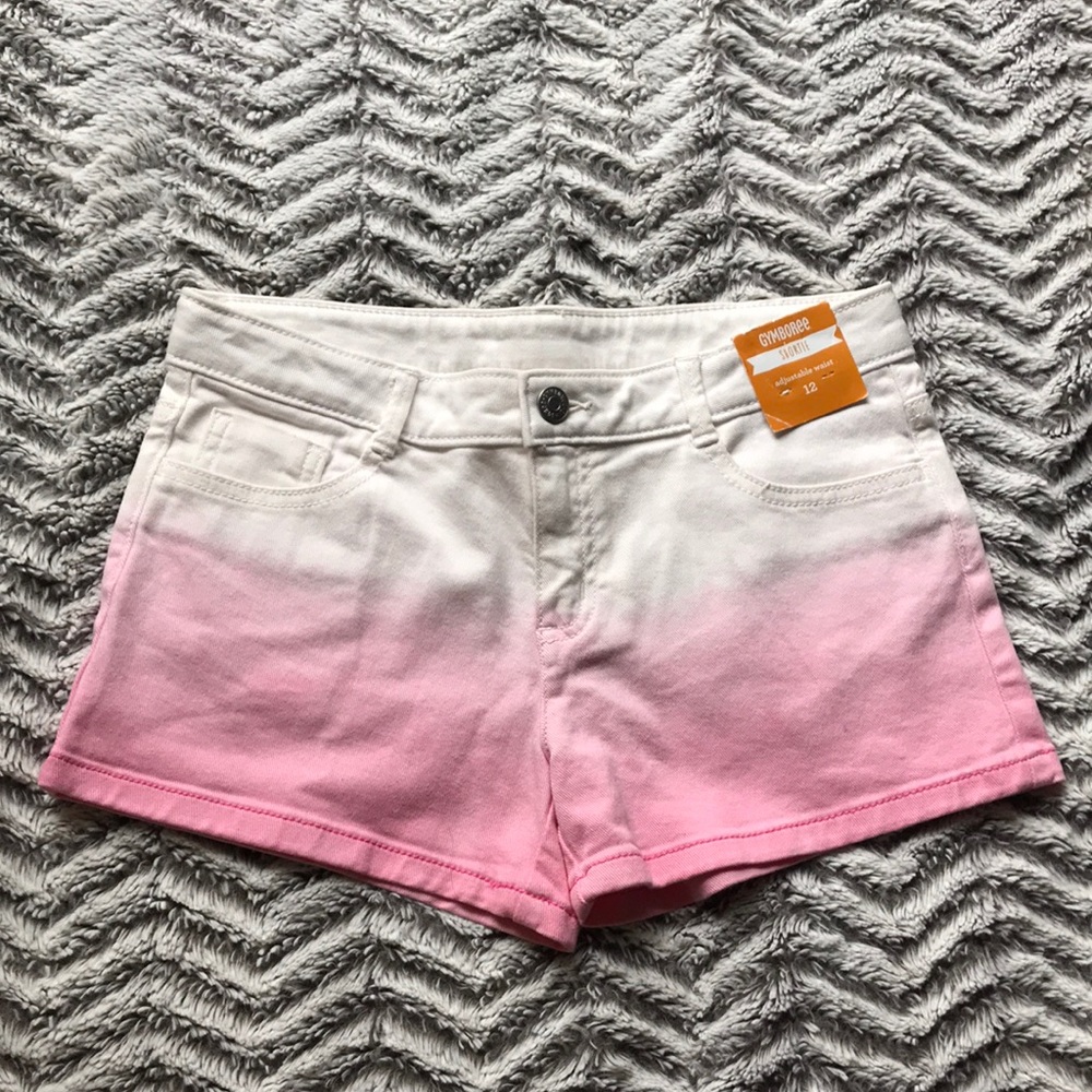 Gymboree Tie Dye Ombré Pink White Shorts-size 12